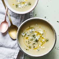 Celeriac & butterbean soup with Stilton